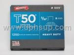 STT505 Staples - #505 Arrow Galvanized Heavy Duty, 5/16" for T-50 gun, 1,250 pcs. (PER BOX)