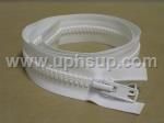 ZIP10W12 Zippers - Marine #10, White Molded Plastic, 120" with double slide (EACH)