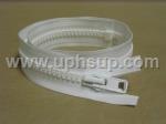 ZIP10W24 Zippers - Marine #10, White Molded Plastic, 24" with double slide (EACH)