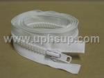 ZIP10W54 Zippers - Marine #10, White Molded Plastic, 54" with double slide (EACH)