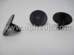 ATF10391 AUTO TRIM FASTENERS, #10391 - 50 pcs., 1/4" hole size,  25.4 head diameter, black nylon shield retainer