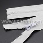 ZIP05WSS60 Zippers - Marine #5, White Molded Plastic, 60" with single slide (EACH)