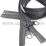 ZIP05BDS54 Zippers - Marine #5, Black Molded Plastic, 54" with double slide (EACH)