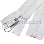 ZIP05WDS54 Zippers - Marine #5, White Molded Plastic, 54" with double slide (EACH)
