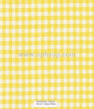 FBT500-24 Fleece-Backed Vinyl Tablecloth, Yellow/White Gingham Check, 54" (PER YARD)