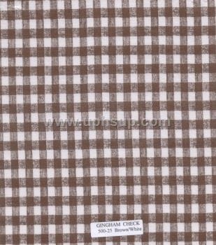 FBT500-25 Fleece-Backed Vinyl Tablecloth, Brown/White Gingham Check, 54" (PER YARD)