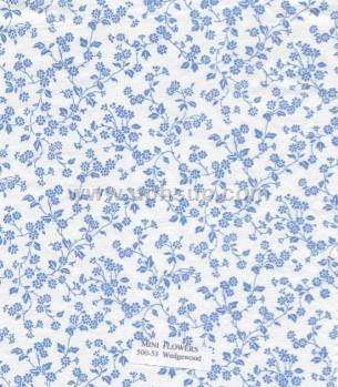 FBT500-53 Fleece-Backed Vinyl Tablecloth, Wedgewood Mini Flowers, 54" (PER YARD)