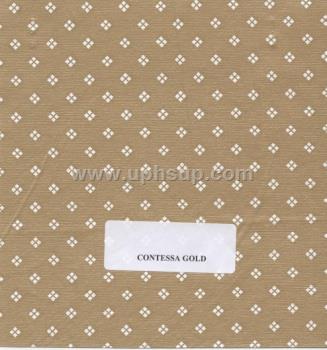 FBTCHELSDG Fleece-Backed Vinyl Tablecloth, Contessa Gold, 54" (PER YARD)