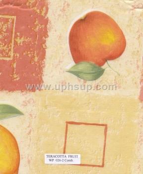 FBTWP026-2 Fleece-Backed Vinyl Tablecloth, Teracotta Fruit,  54" (PER YARD)