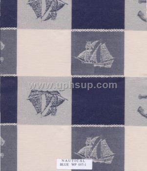 FBTWP057-1 Fleece-Backed Vinyl Tablecloth, Nautical Blue, 54" (PER YARD)