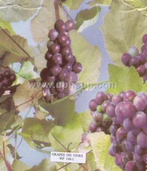 FBTWP148-1 Fleece-Backed Vinyl Tablecloth, Grapes On Vines, 54" (PER YARD)