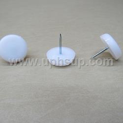 FGL1581PWP Furniture Glide - 1" White Plastic, 5/8" shank (EACH)