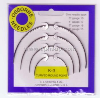 NECK3 Needles, 3", 4", 5", 6", Curved Round Point (PER PACK)