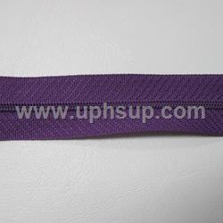 ZIP3N18PU10 Zippers - #3 Nylon, Purple, 10 yds. with 10 gold slides (PER ROLL)