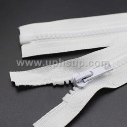 ZIP05WSS72 Zippers - Marine #5, White Molded Plastic, 72" with single slide (EACH)